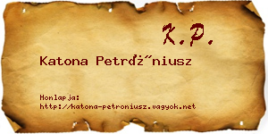 Katona Petróniusz névjegykártya